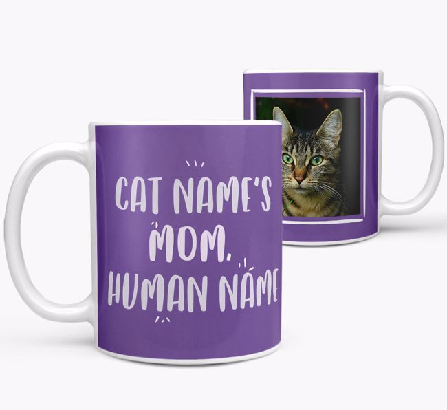 Cat's Mom:  Personalized {breedCommonName} Photo Upload Mug